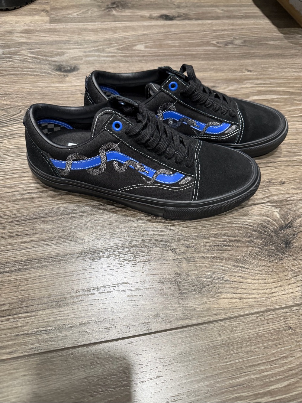 Vans Breanna Geering Blue Black Snake Skate x Old Skool Limited Edition Sneakers